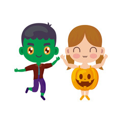 cute children disguised on white background