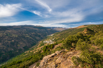 Naklejka premium The towns of Bubion and Capileira on the slope of Sierra Nevada
