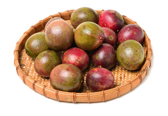 Passion fruit on white background