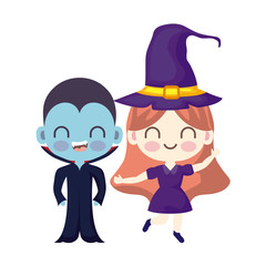 cute children disguised on white background