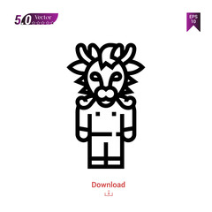 Outline  monster fantasy character icon isolated on white background. Popular icons for 2019 year. fantasy-character. Graphic design, mobile application, logo, user interface. EPS 10 format vector