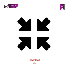 Outline Black minimize  icon vector isolated on white background. Popular icons for 2019 year. ui-kit-collection. Graphic design, mobile application, logo, user interface. EPS 10 format vector