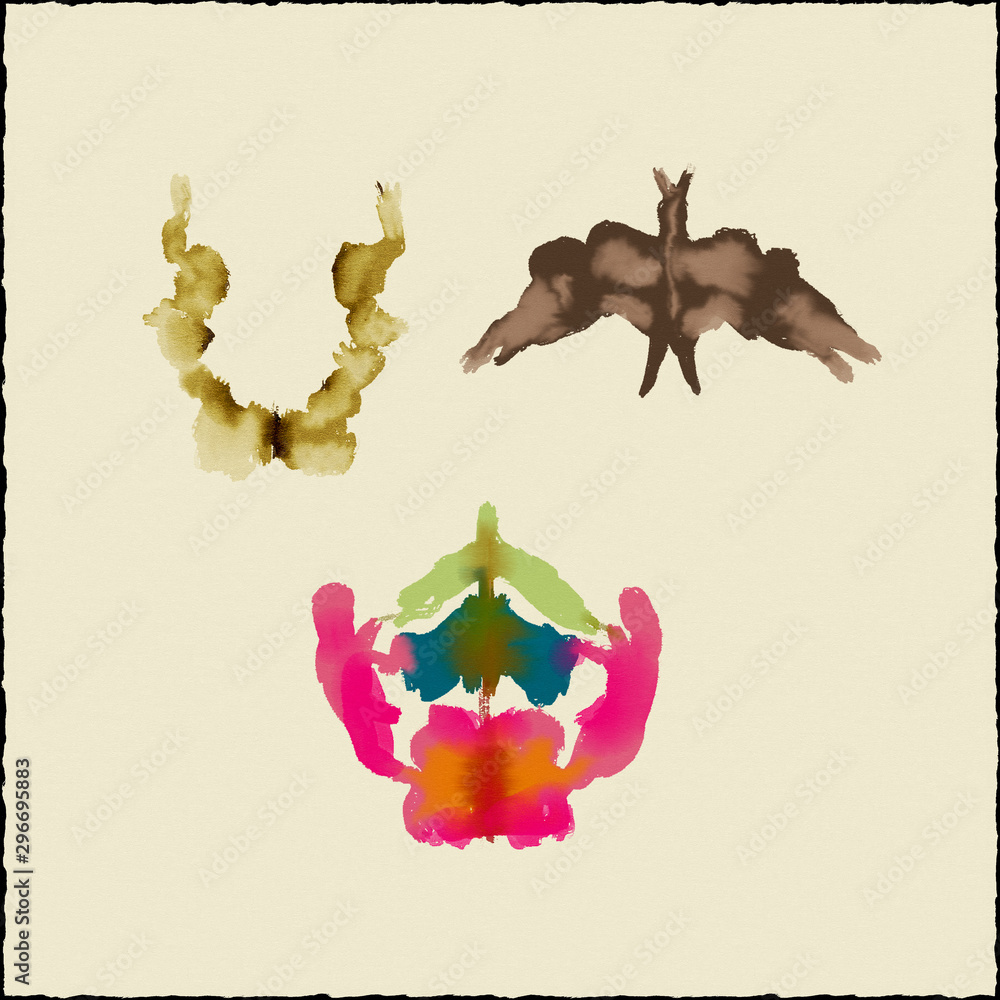 Poster rorschach test ink blob collection