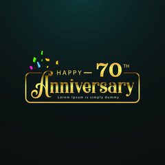 70 Year Anniversary Vector Template Design Illustration