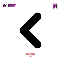 Outline Black left-arrow  icon vector isolated on white background. Popular icons for 2019 year. ui-kit-collection. Graphic design, mobile application, logo, user interface. EPS 10 format vector