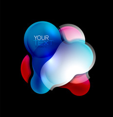 Circle shiny glass bubble abstract logo, or business banner for text, molecular shape