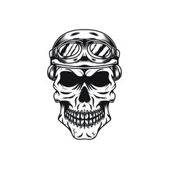 Vector mascot illustration template of skull rider for sport biker logo