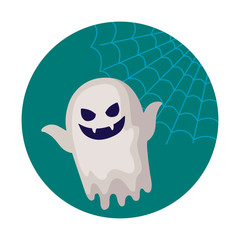 Obraz premium spooky halloween ghost on white background