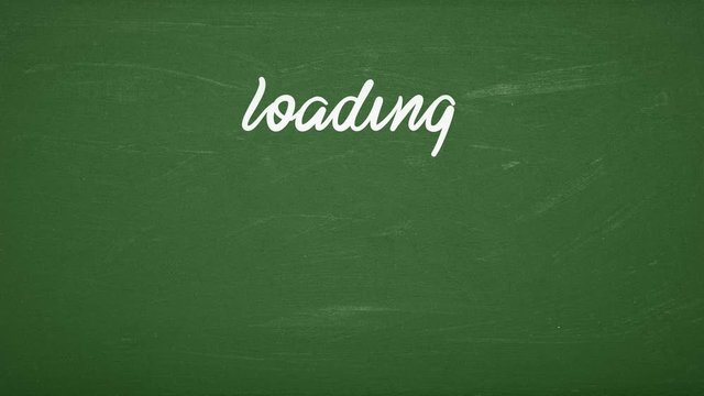 Video - Tafel in gr&uuml;n mit der Meldung loading 2019 - 2020 - Ladebalken