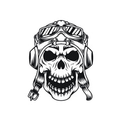 Vector mascot illustration template of skull rider for sport biker logo
