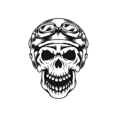 Vector mascot illustration template of skull rider for sport biker logo