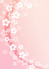 梅と桜の花の背景、年賀状等へ