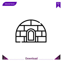 igloo vector . Best modern, simple, isolated, type-of-houses , logo, flat icon for website design or mobile applications, UI / UX design vector format