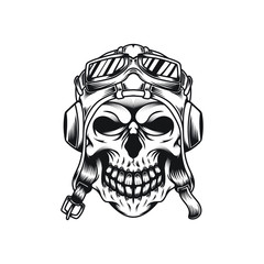 Vector mascot illustration template of skull rider for sport biker logo