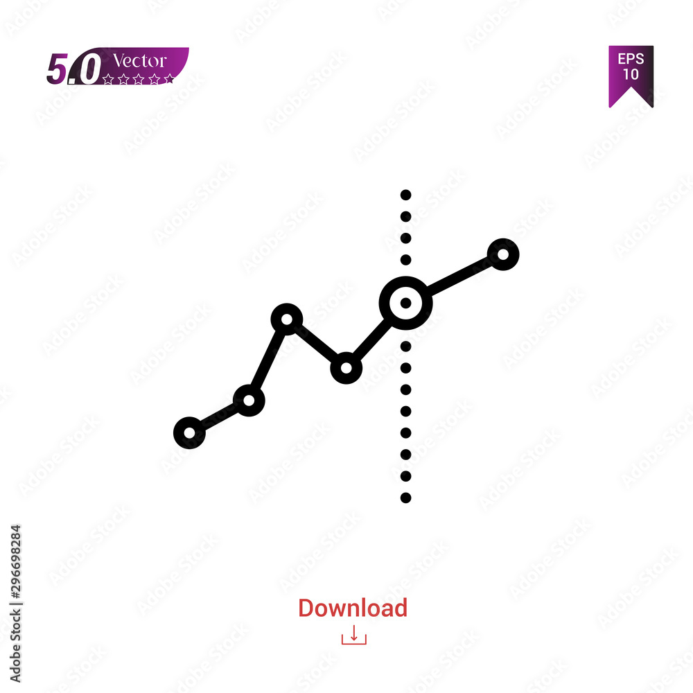 Poster outline black graph icon vector isolated on white background. management. graphic design, mobile app