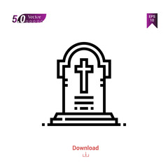 gravestone halloween icon  icon vector isolated on white background.logo, halloween , Graphic design, mobile application, icons 2019 year, user interface. Editable stroke. EPS10 format