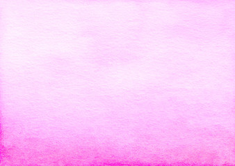 Watercolor light pink ombre background texture. Aquarelle abstract bright fuchsia gradient backdrop. Watercolour rose horizontal trendy template. Textured paper.