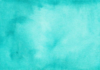 Fototapeta Watercolor turquoise gradient background texture. Aquarelle abstract blue ombre backdrop obraz