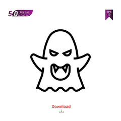 ghost halloween icon  icon vector isolated on white background.logo, halloween , Graphic design, mobile application, icons 2019 year, user interface. Editable stroke. EPS10 format