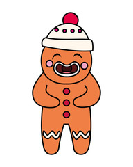 gingerbread man with hat in white background