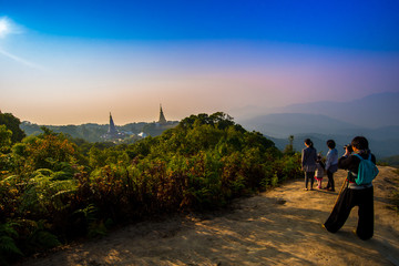 Landmark pagoda in doi Inthanon national park at Chiang mai, Thailand.