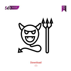evil halloween icon  icon vector isolated on white background.logo, halloween , Graphic design, mobile application, icons 2019 year, user interface. Editable stroke. EPS10 format