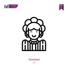 english costume national costume icon vector isolated on white background.logo, People , Graphic design, mobile application, icons 2019 year, user interface. Editable stroke. EPS10 format