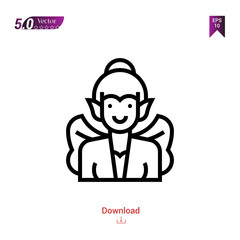 elf game character vector . Best modern, simple, isolated, game, logo, flat icon for website design or mobile applications, UI / UX design vector format