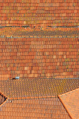 Background of a roof with old roof tiles