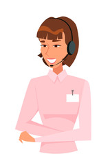 Call center manager flat vector illustration