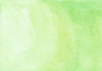 Obraz na płótnie Canvas Watercolor light green ombre background texture. Aquarelle pastel green gradient backdrop.