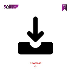 Outline Black download  icon vector isolated on white background. Popular icons for 2019 year. ui-kit-collection. Graphic design, mobile application, logo, user interface. EPS 10 format vector