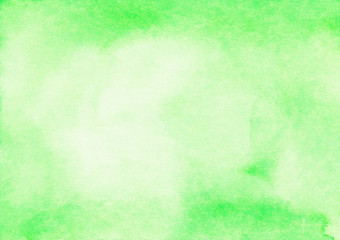 Watercolor light green frame background texture. Abstract bright soft greenery backdrop © Kseniya