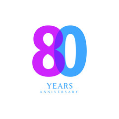 80 Year Anniversary Vector Template Design Illustration