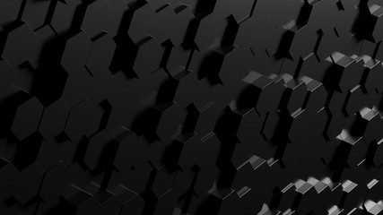 Abstract Hexagon Geometric Surface Loop 1A: light bright clean minimal hexagonal grid pattern, random waving motion background canvas in pure wall architectural white. 