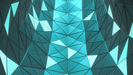 Abstract futuristic digital landscape with particles dots and stars on horizon. Computer geometric digital connection structure. Futuristic blue abstract grid. Intelligence artificial. 3d illustration