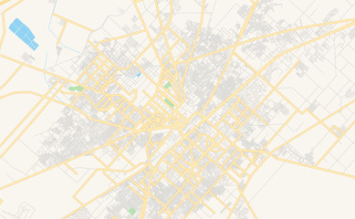 Printable street map of Faisalabad, Pakistan