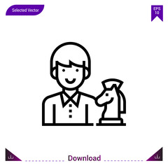 chess vector icon. Best modern, simple, isolated,sport-avatar, flat icon for website design or mobile applications, UI / UX design vector format