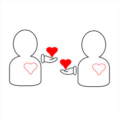 Heart Sharing Silhouette
