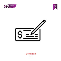 Outline Black check icon. check icon vector isolated on white background. management. Graphic design, mobile application, logo, user interface. EPS 10 format vector