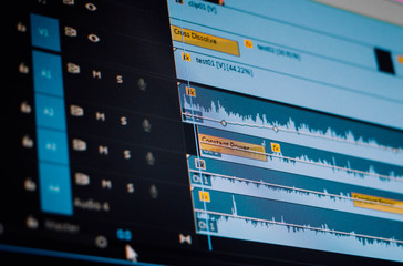 Video editing time line on computer screen