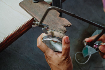 The process of making a nielloware.