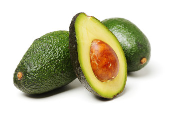 Avocado on a white background
