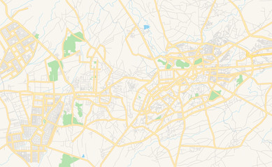 Printable street map of Peshawar, Pakistan