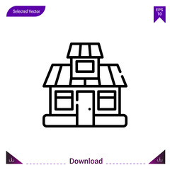 bungalow vector . Best modern, simple, isolated, type-of-houses , logo, flat icon for website design or mobile applications, UI / UX design vector format