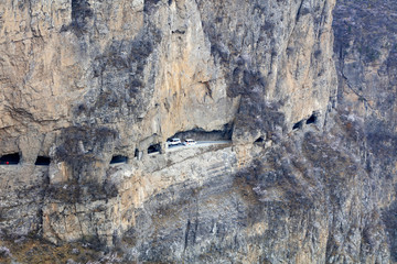 Fototapeta premium Kunshan hang wall highway, Lingchuan county, Shanxi province, China