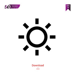 Outline Black brightness icon vector isolated on white background. Popular icons for 2019 year. ui-kit-collection. Graphic design, mobile application, logo, user interface. EPS 10 format vector