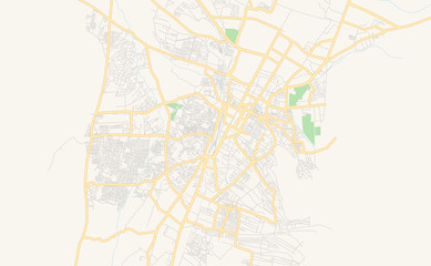 Printable street map of Quetta, Pakistan