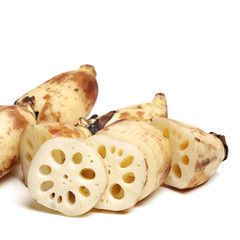Lotus root on the white background