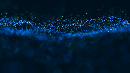 Abstract 3d rendering futuristic dots. computer geometric digital connection structure. Futuristic black abstract grid. Plexus with particles. Intelligence artificial